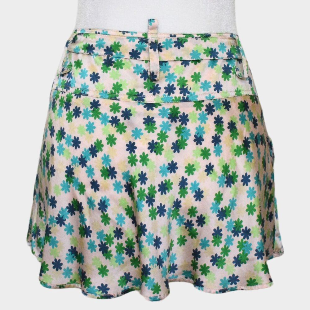 PATRIZIA PEPE %100 Silk Mini Floral Skirt Size 6 - Picture 4 of 7